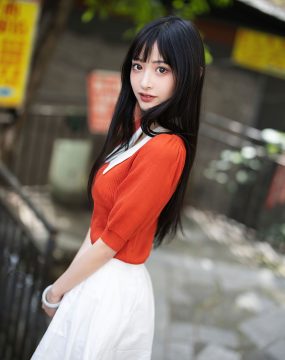 秀人网 No.10247 茂木希子 橙色T恤